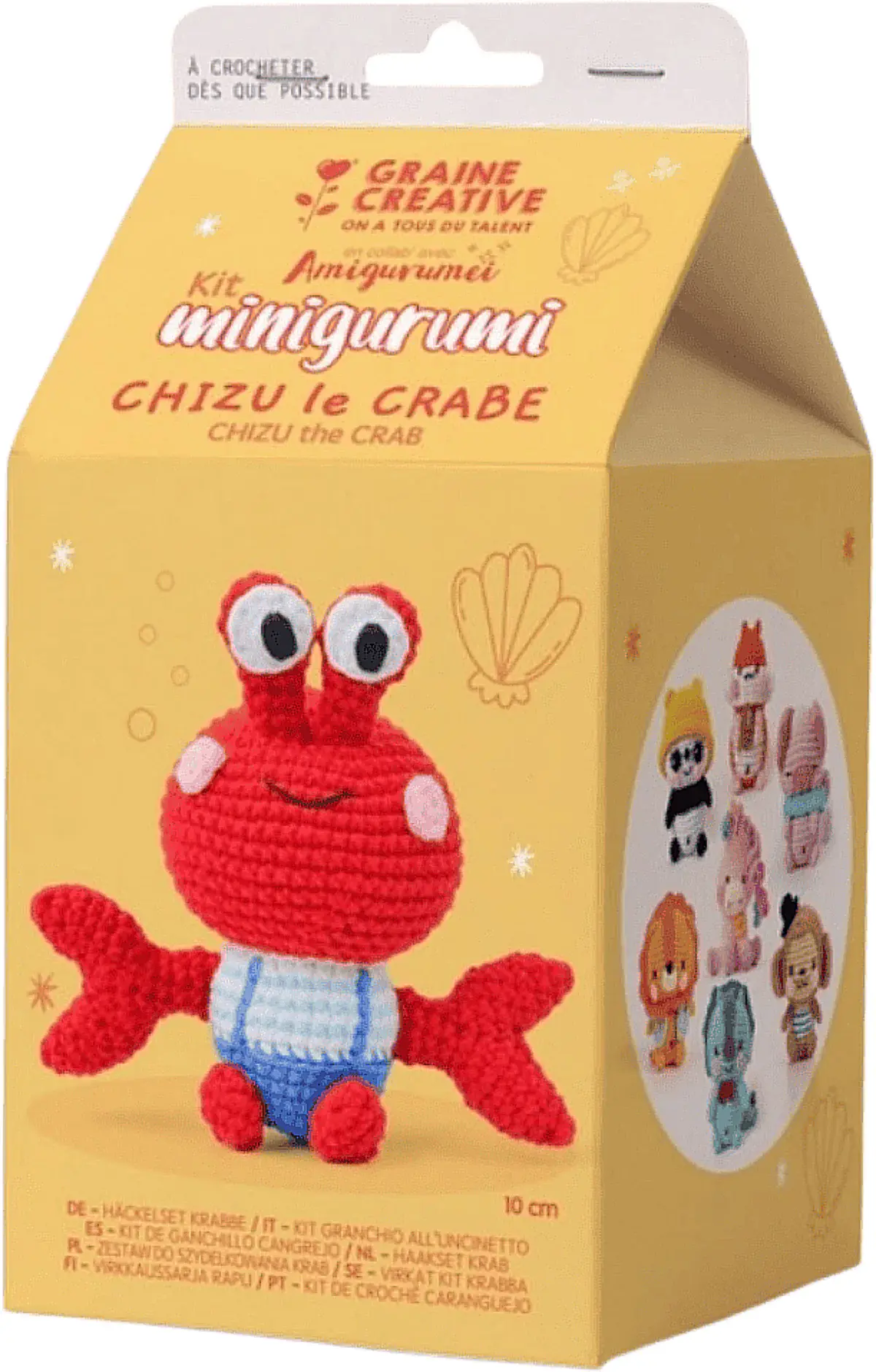 GRAINE CREATIVE Kit Minigurumi Chizu le Crabe 10cm