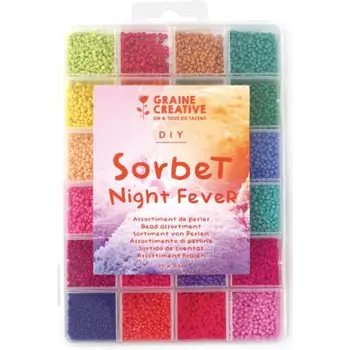 GRAINE CREATIVE Assortiment De Perles Sorbet Night Fever 24 Couleurs Diam 2Mm 7G/Coul