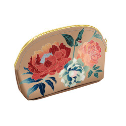 EDITIONS DU DESASTRE Pepakura- Trousse Demi Lune simili cuir 19x17x9cm - Pivoine
