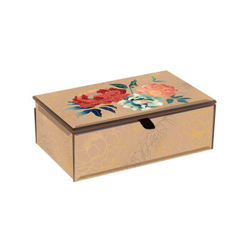 EDITIONS DU DESASTRE Pepakura- Boîte En Verre 18x13x6cm doublé velours - Pivoine