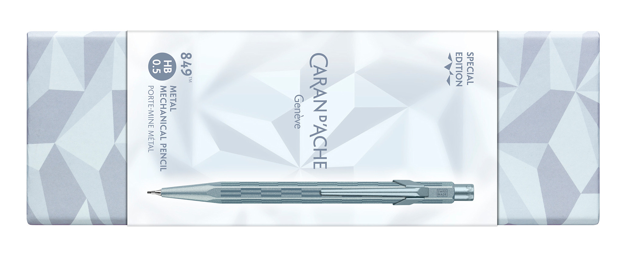 CARAN D'ACHE Porte-mine 849™ Noël 2025 Bleu, 0.5mm, en écrin carton Alpine Frost