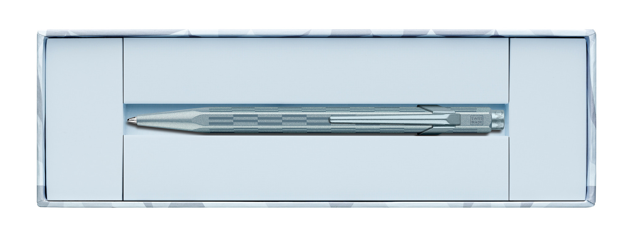 CARAN D'ACHE Stylo bille 849™ Noël 2025 Bleu, recharge noire M, en écrin carton Alpine Frost