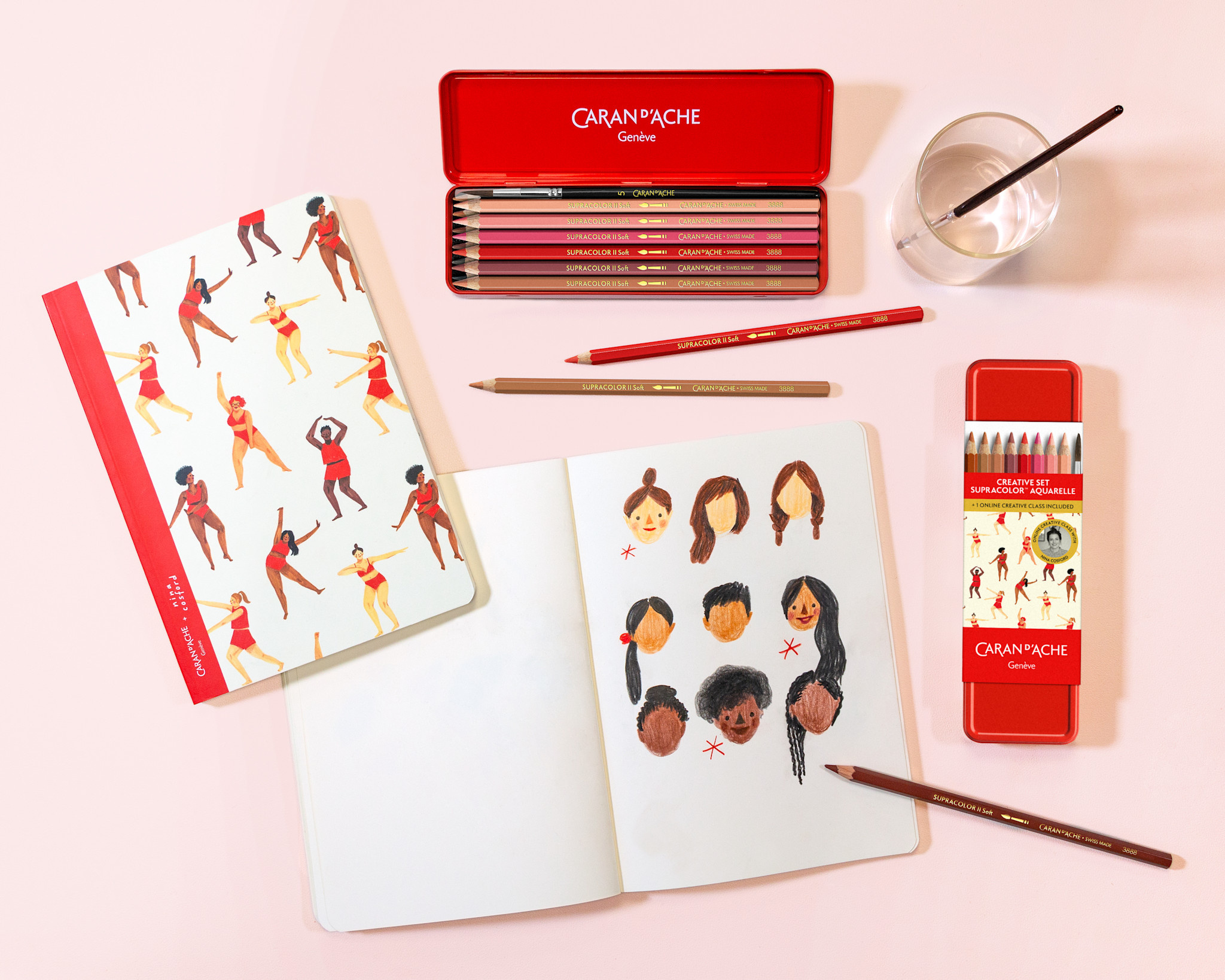 CARAN D'ACHE Set créatif Nina Cosford ass. 12 pcs + 1 pinceau