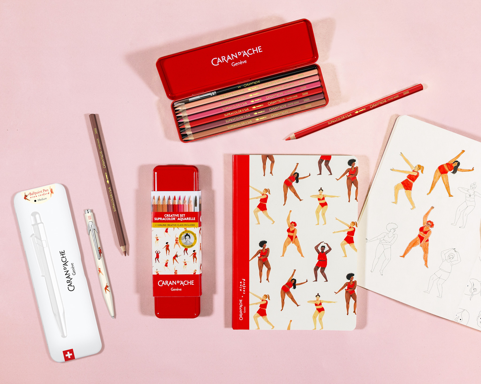 CARAN D'ACHE Set créatif Nina Cosford ass. 12 pcs + 1 pinceau