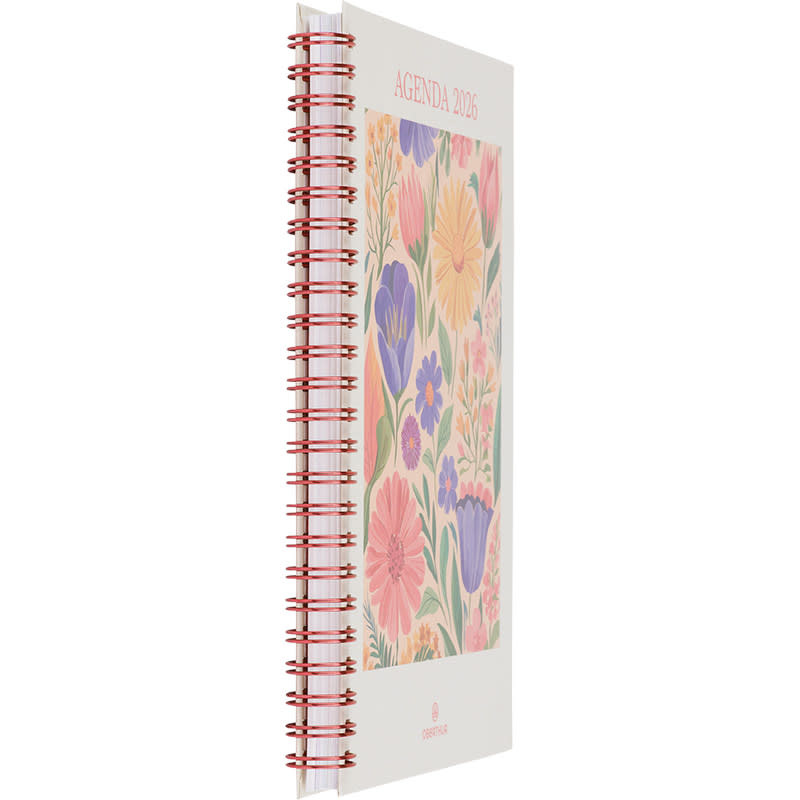 OBERTHUR Agenda Semainier A5 Wire'O Flores Cha