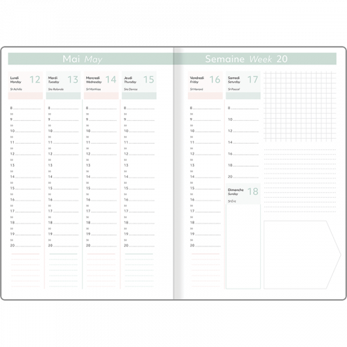 OBERTHUR Agenda Semainier 25 Fsc Anahita Viole