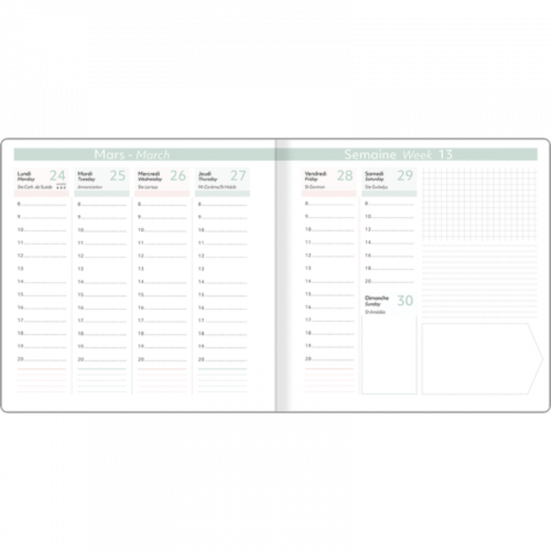 OBERTHUR Agenda Semainier 16X16 Fsc Anahita Ma