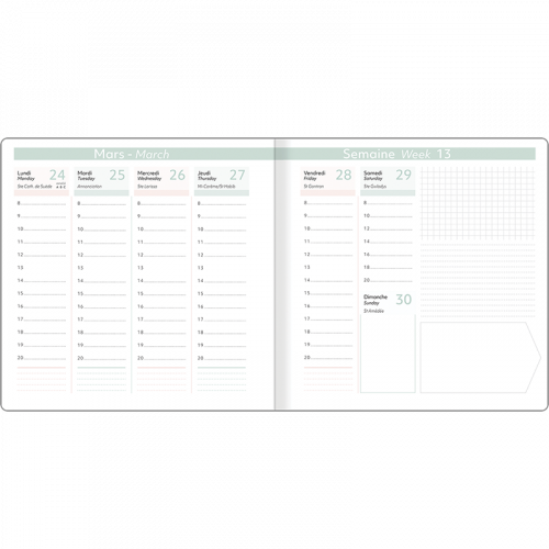 OBERTHUR Agenda Semainier 16X16 Fsc Anahita Ro