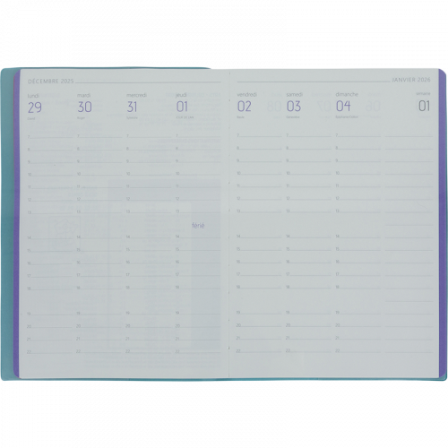 OBERTHUR Agenda Semainier A5 Colornote Bleu