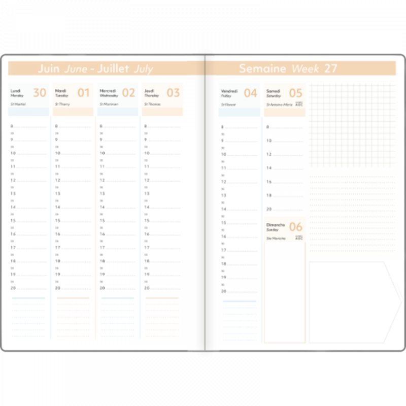 OBERTHUR Agenda Semainier 25 Fsc Capri Floral