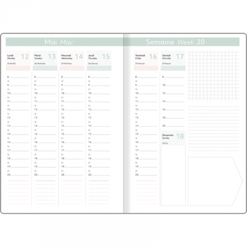 OBERTHUR Agenda Semainier 25 Fsc Capri Floral