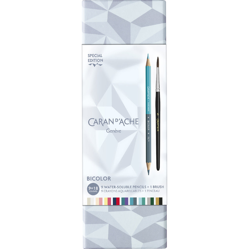CARAN D'ACHE Set Crayons de Couleur aquarellables 10 pcs, Noël 2025 Alpine Frost