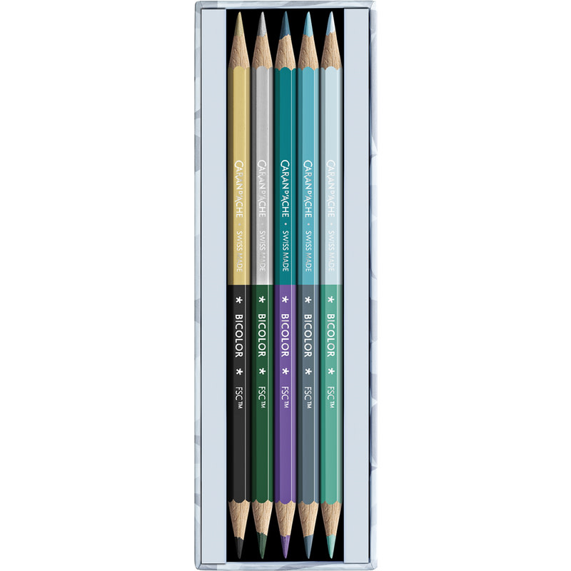 CARAN D'ACHE Set Crayons de Couleur aquarellables 10 pcs, Noël 2025 Alpine Frost