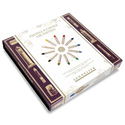 SENNELIER Coffret carton magnétique 12 pastels à l'huile + 1 bloc "Oil Pastel Pad" 340g + 1 pinceau Symbiose sculpteur + 1 chiffon