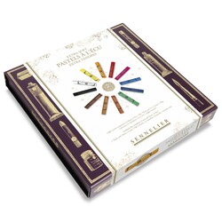 SENNELIER Coffret carton magnétique 12 pastels à l'écu + 1 bloc "Pastel Card" 6 x 2 nuances + 2 pinceaux Le Pastelliste + 1 chiffon Sennelier