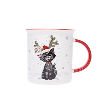 KIUB Mug Timbale Droit M 320 Ml Kooks Noël Chat Noir