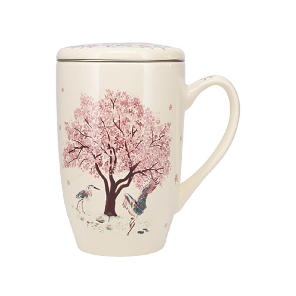 KIUB Mug Tisaniere Arrondi 445 Ml + Boite Ouverte Fleurs De Fuji