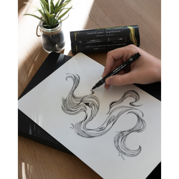 UNI-BALL Tube Metal De 9 Feutres Uni Pin 2025