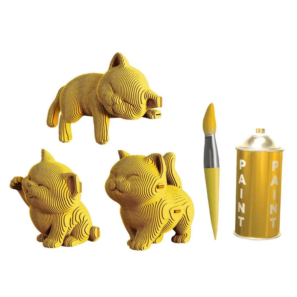 Cartonic Sculpture-Puzzle 3D - Trio de chatons