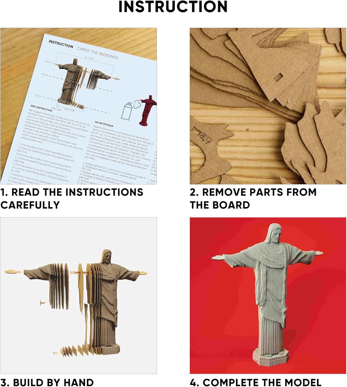 Cartonic Sculpture-Puzzle 3D - Christ rédempteur