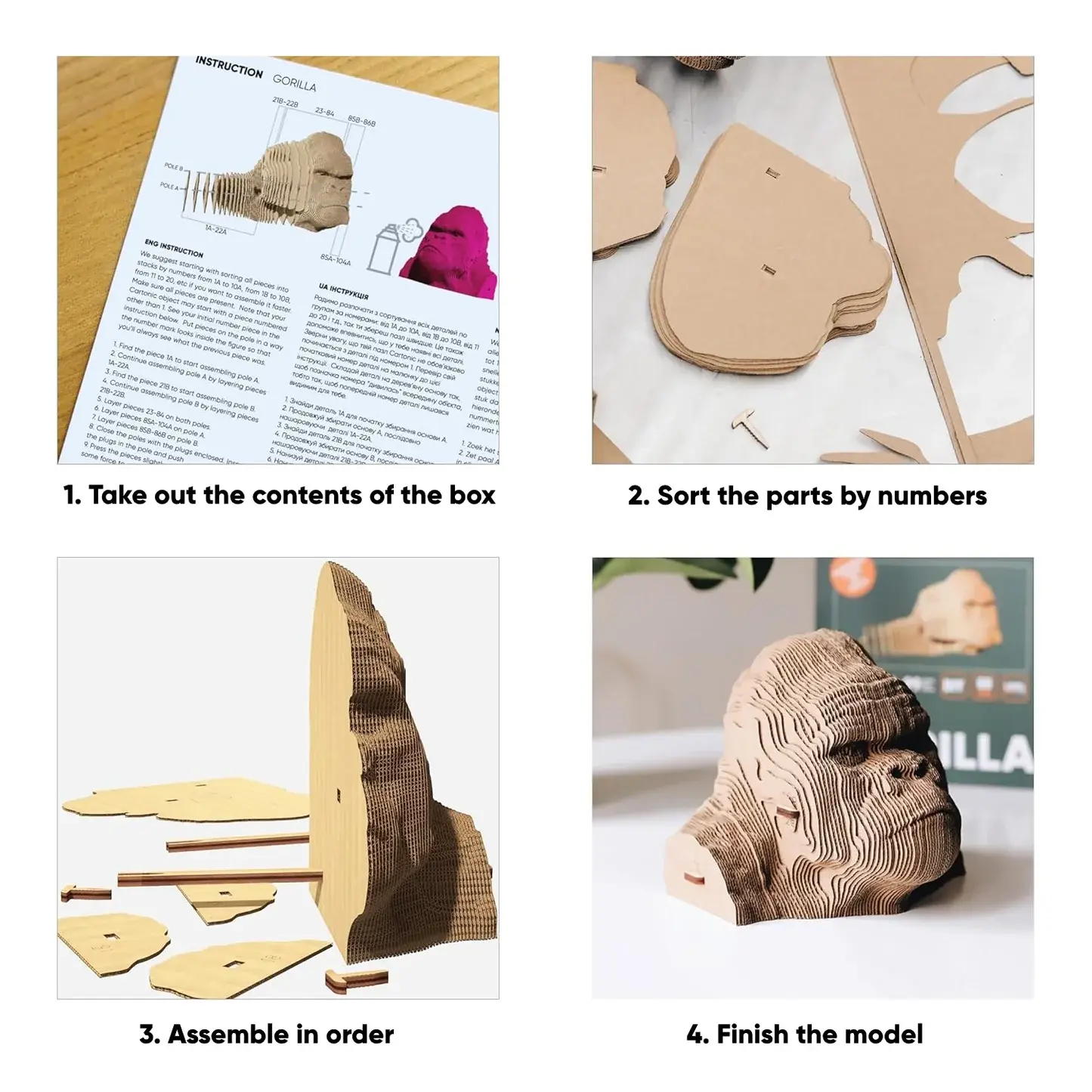 Cartonic Sculpture-Puzzle 3D - Gorille