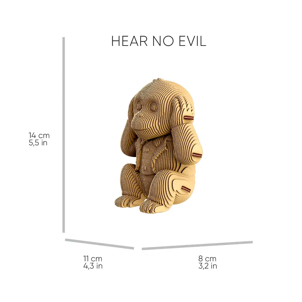 Cartonic Sculpture-Puzzle 3D - Trio Singes