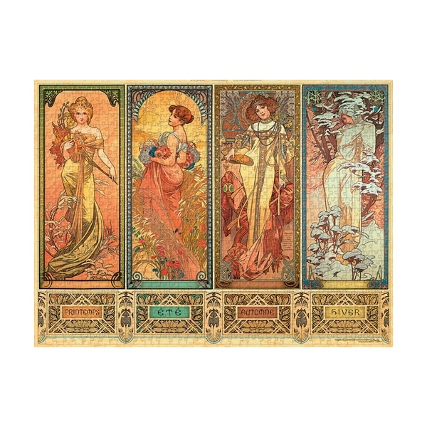 PAPERBLANKS Puzzle 1 000 pièces Les Saisons (1900) Mucha