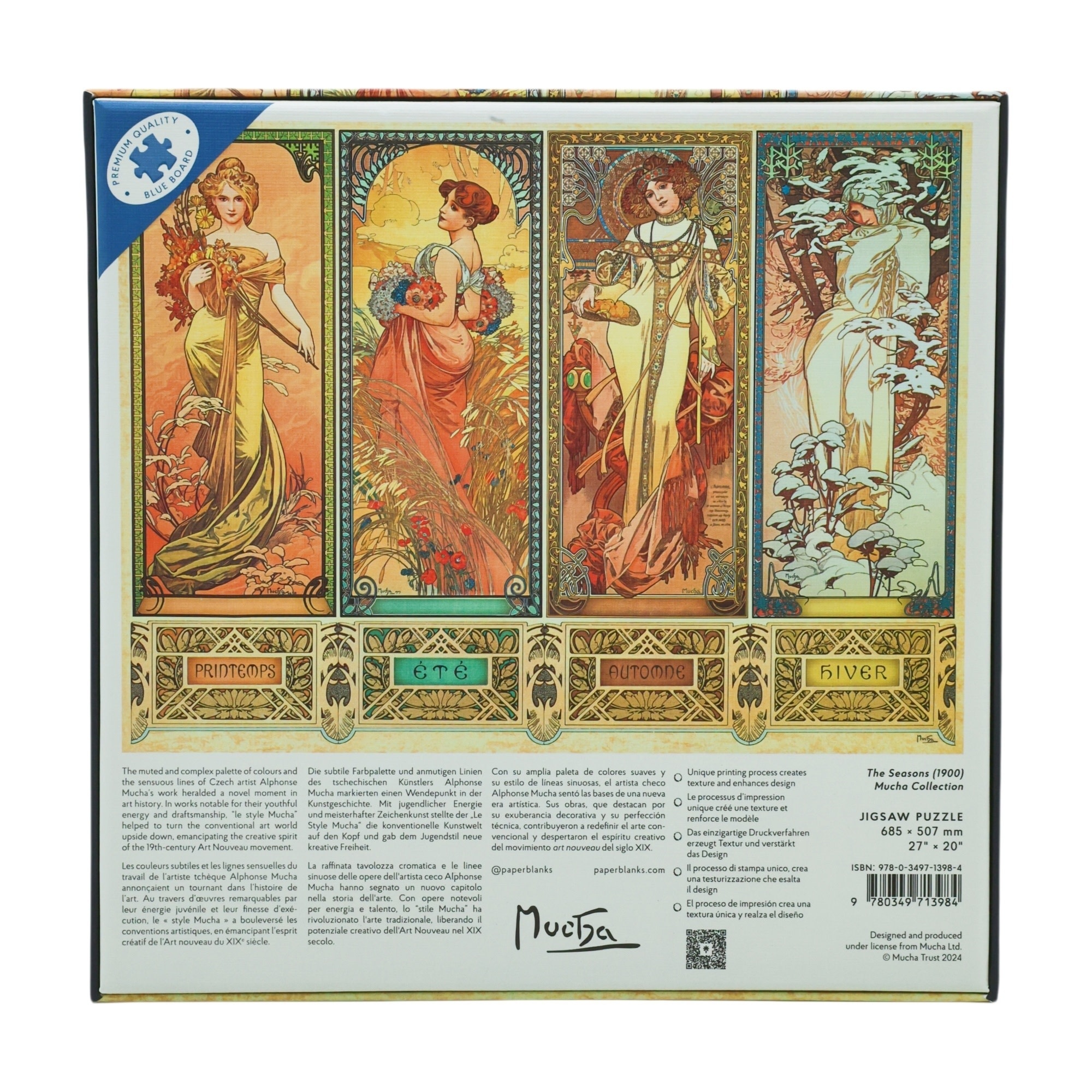PAPERBLANKS Puzzle 1 000 pièces Les Saisons (1900) Mucha
