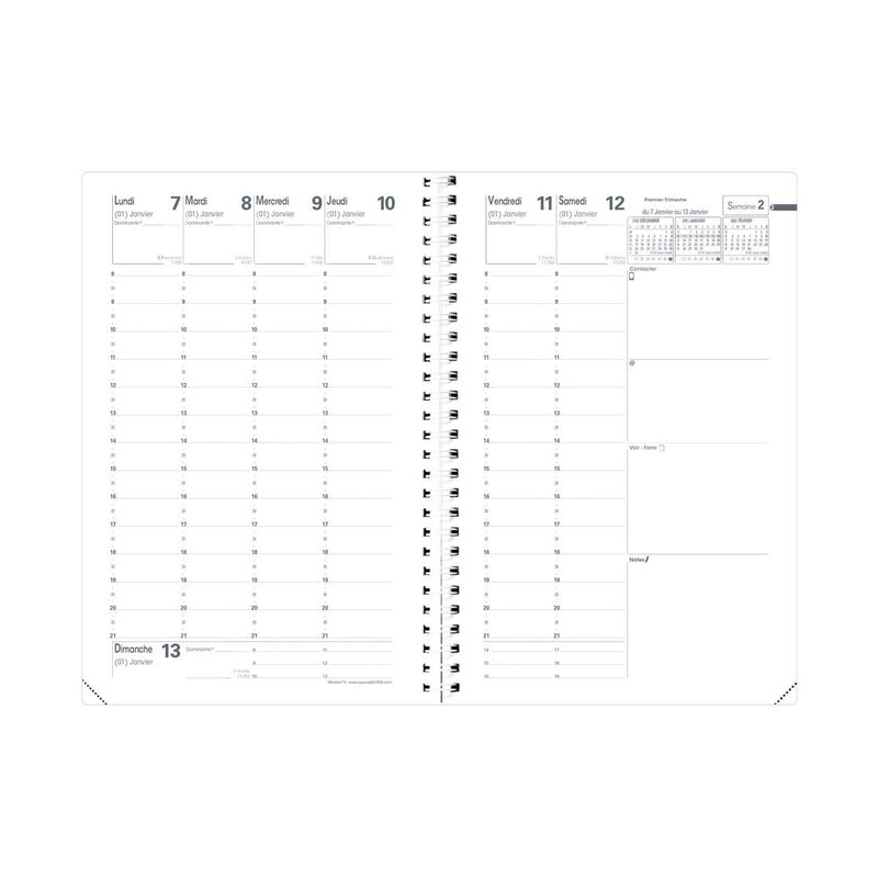 QUO VADIS Agenda Civil Ministre S semainier 16x24cm Daisy Herbier
