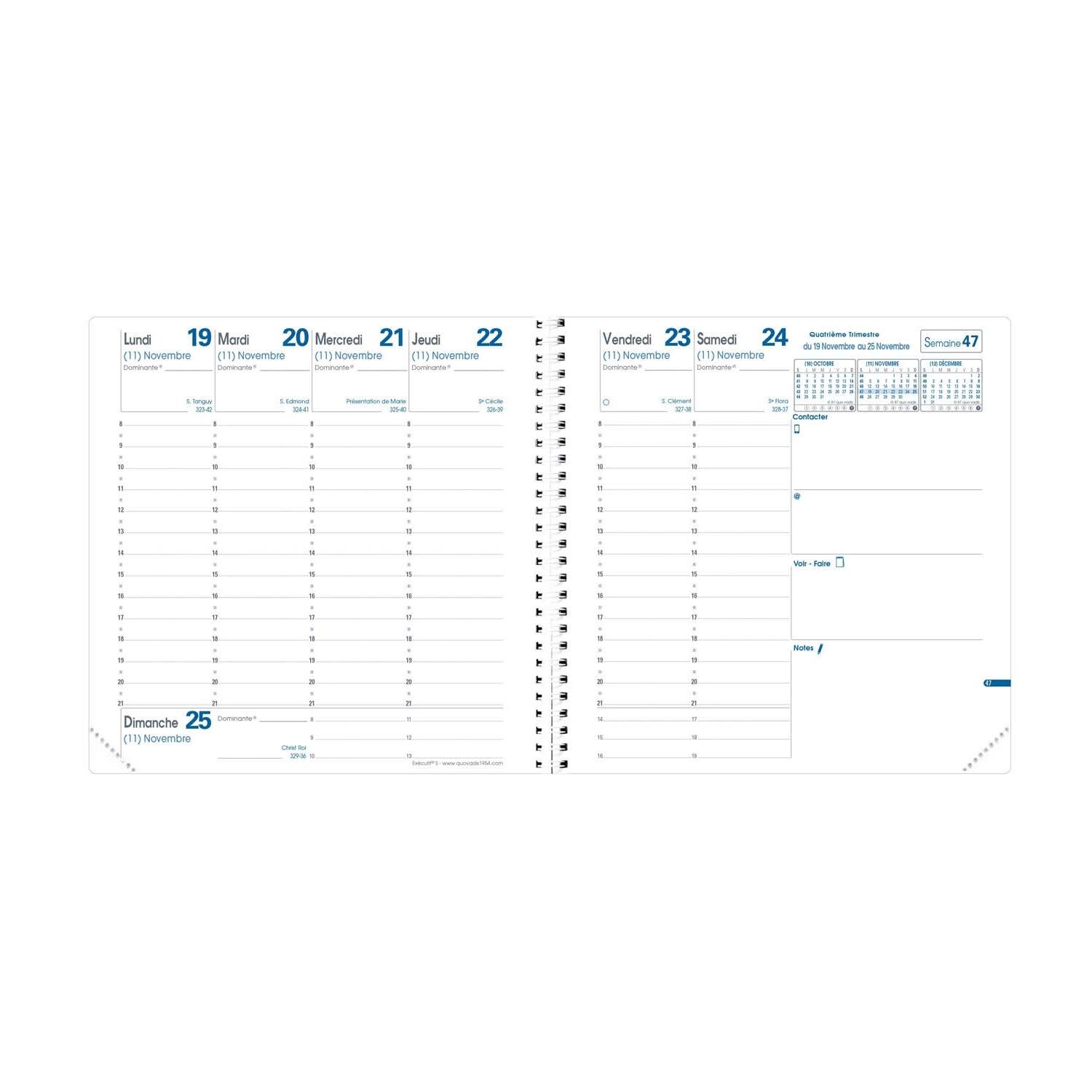 QUO VADIS Agenda civil Executif S 16x16cm Fr Daisy Herbier