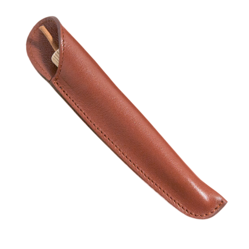 Etui tulipe Cognac pour 1 stylo, diamètre 1,8 cm