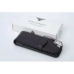 DIPLOMAT Etui cuir 3 stylos noir "Diplomat flower"