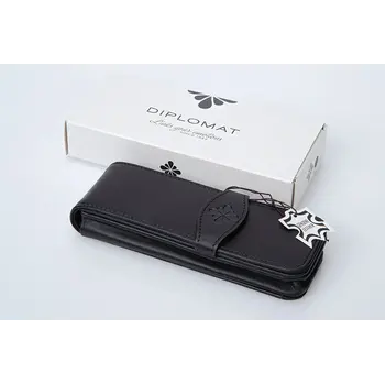 DIPLOMAT Etui cuir 3 stylos noir "Diplomat flower"