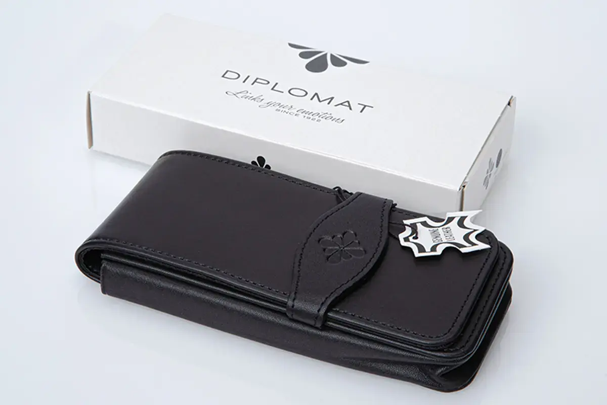 DIPLOMAT Etui cuir 4 stylos noir "Diplomat flower"