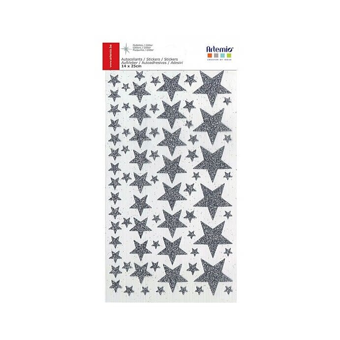 ARTEMIO Adh14X25Cm Glitter Star Silver
