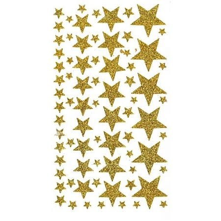 ARTEMIO Adh.14X25Cm Glitter Stars Gold