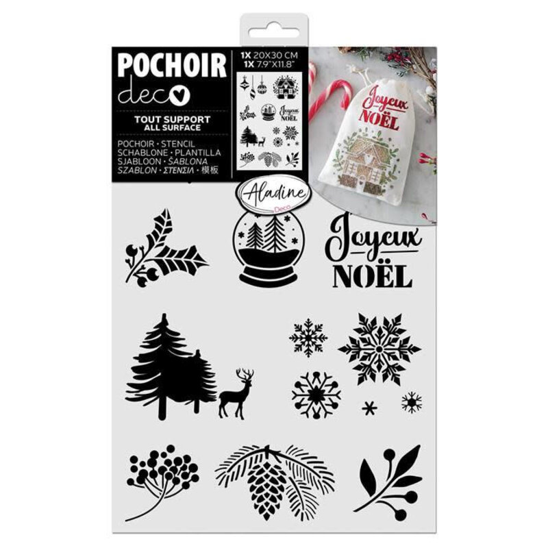 ALADINE Pochoir Deco Motifs Noel 20X30 Cm