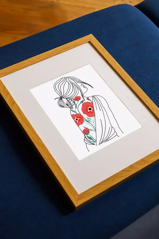 DMC Kit Broderie Joanna H. Portrait Et Coquelicots