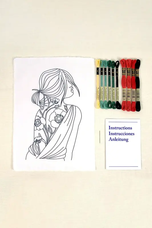 DMC Kit Broderie Joanna H. Portrait Et Coquelicots