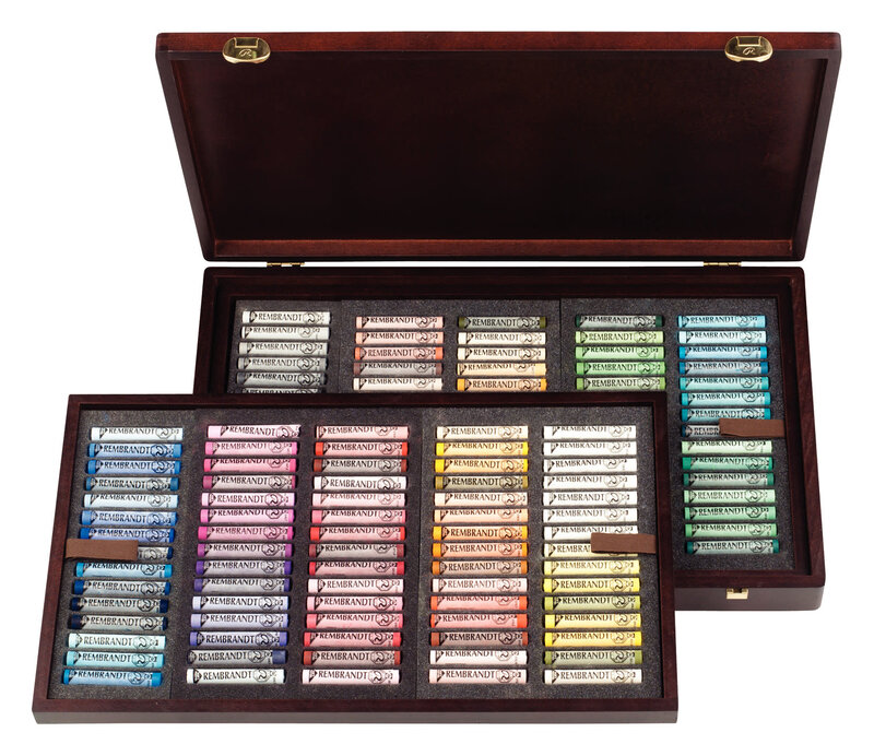 REMBRANDT Set pastels tendres coffret de bois Sélection Générale Master 150 pastels entiers