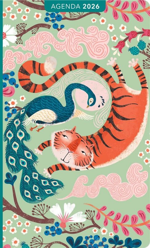 Agendas 10X16 horizontal Tigre et paon