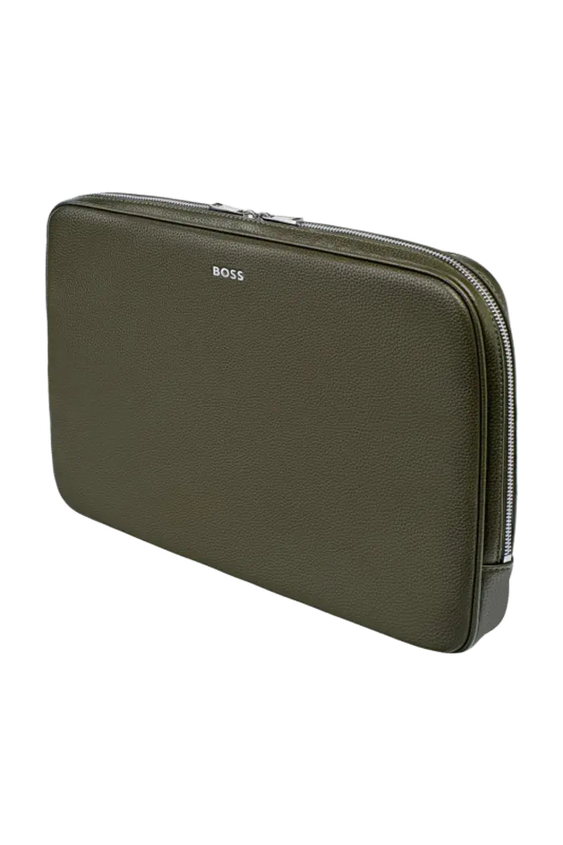 HUGO BOSS Porte-ordinateur Classic Grained Khaki