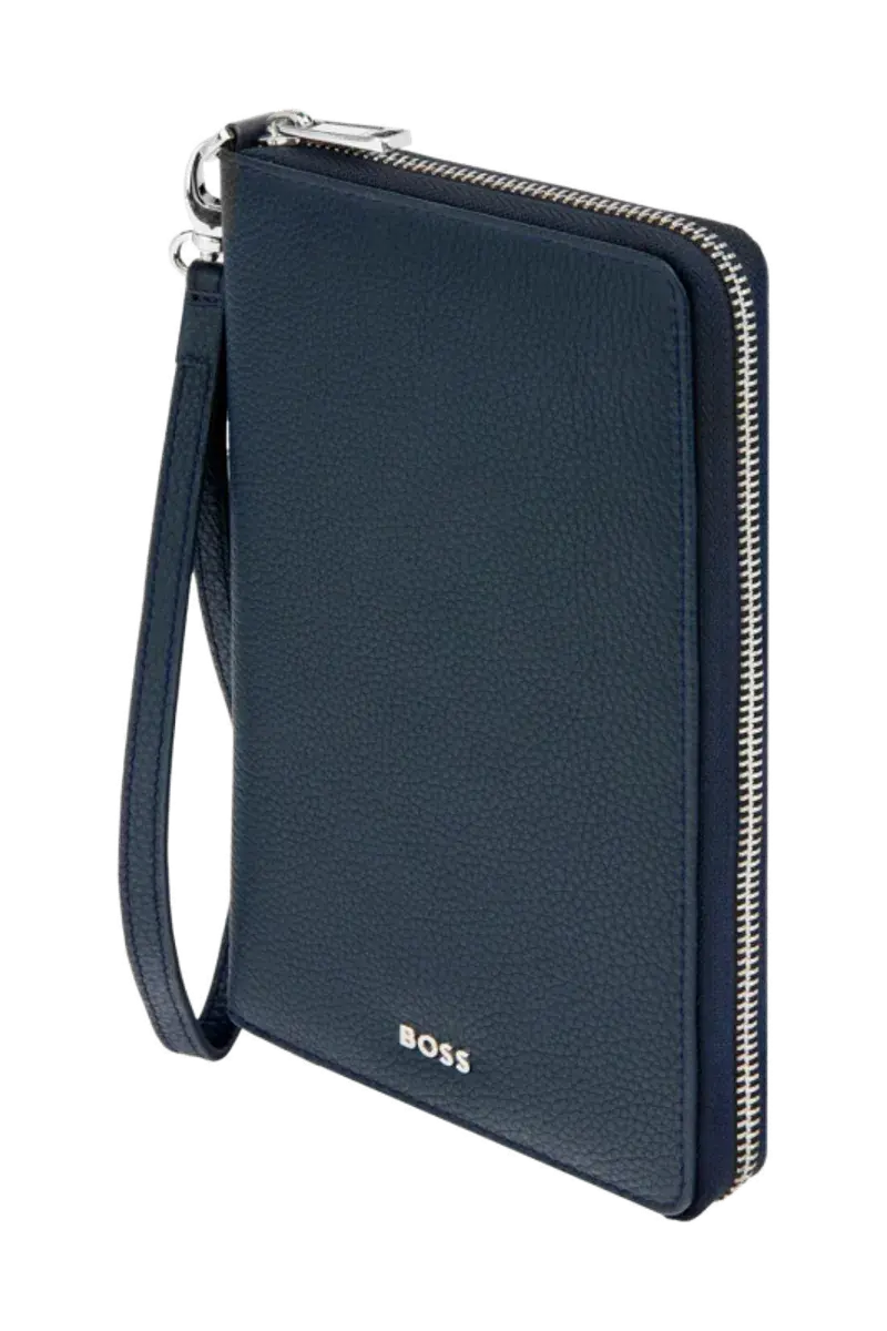 HUGO BOSS Portefeuille voyage Classic Grained Navy