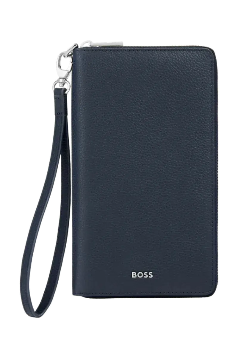 HUGO BOSS Portefeuille voyage Classic Grained Navy