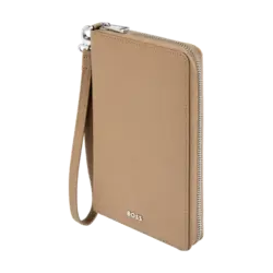 HUGO BOSS Portefeuille voyage Classic Grained Camel