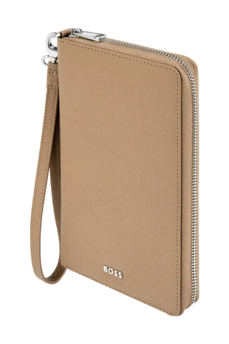 HUGO BOSS Portefeuille voyage Classic Grained Camel