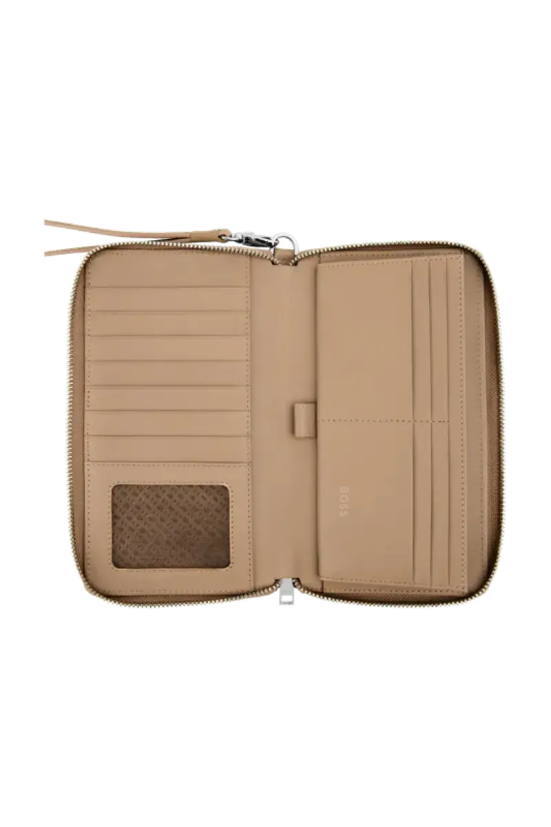 HUGO BOSS Portefeuille voyage Classic Grained Camel