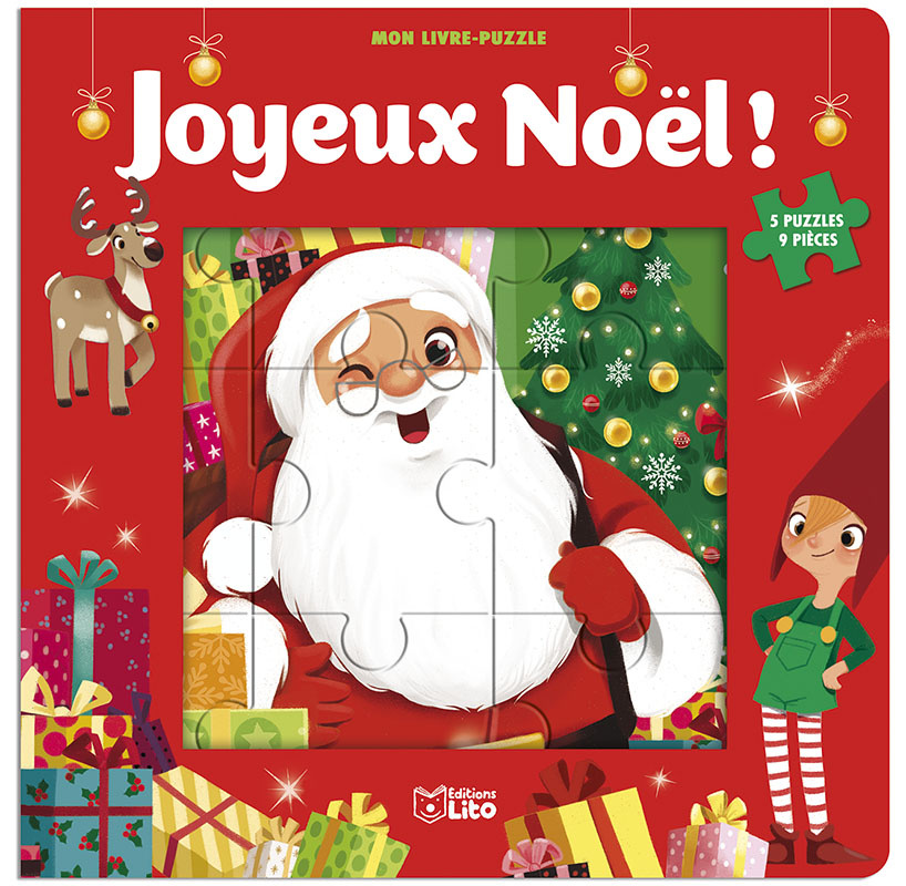 EDITIONS LITO Livre Puzzle 9 Pièces Joyeux Noël Dès 2 ans