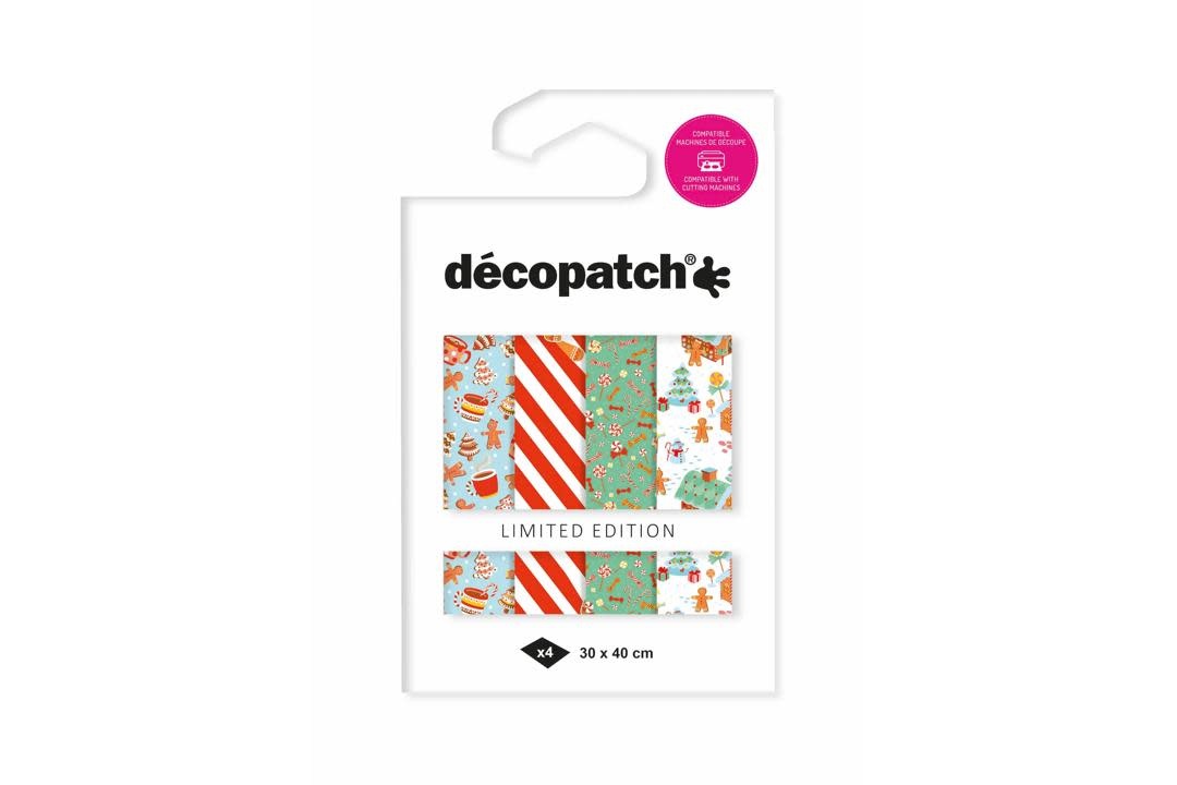 DECOPATCH Assort. 4 Papiers Foil Noël En Cuisine 30x40cm