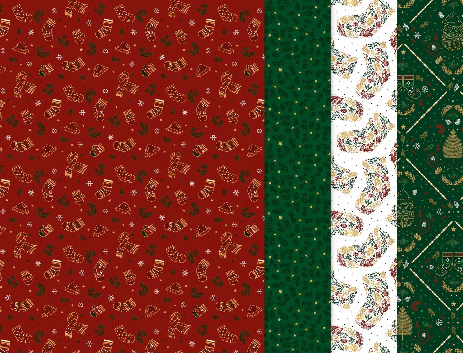 DECOPATCH Assort. 4 Papiers Foil Noël Vintage